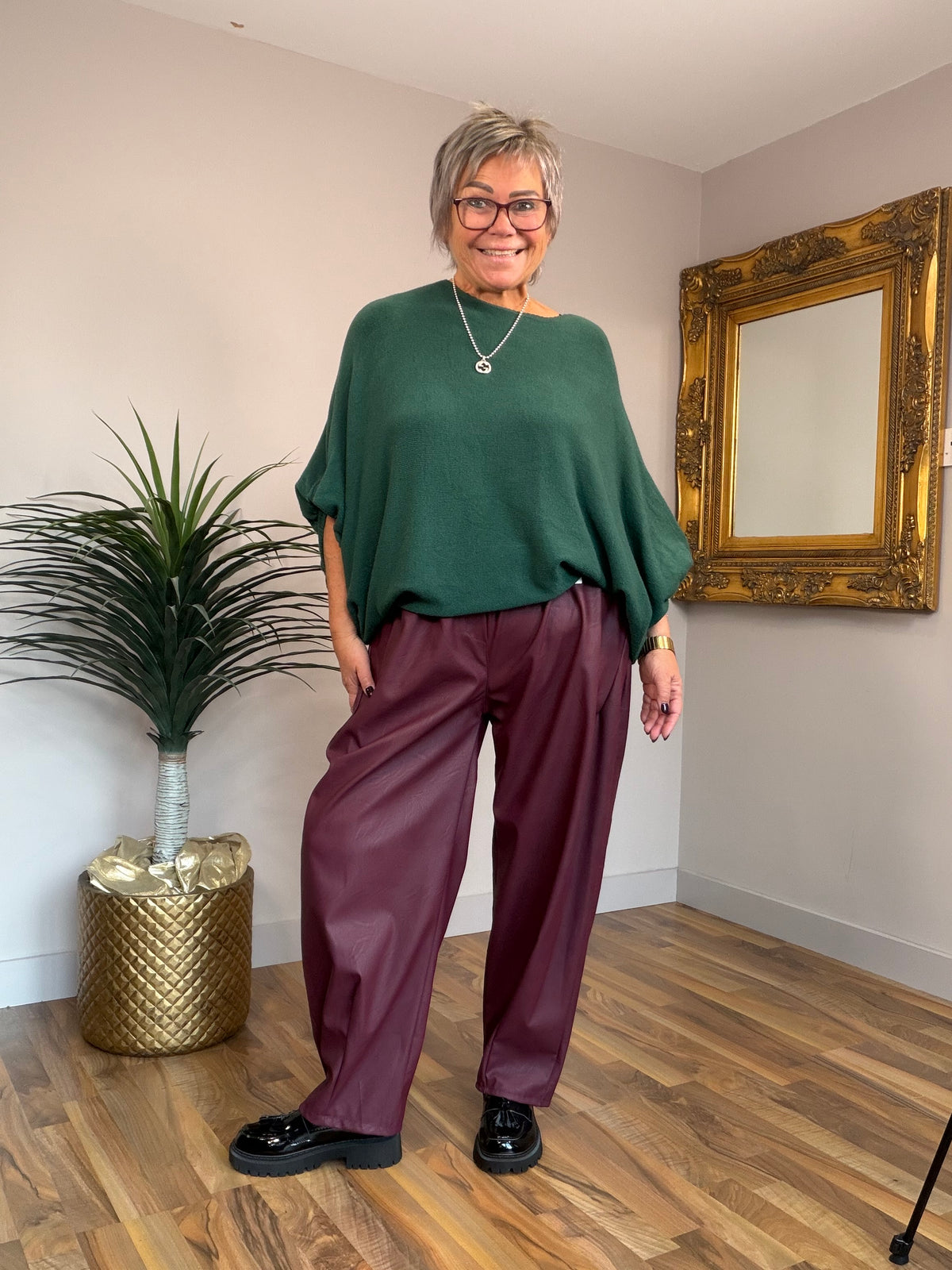 PU Boyfriend Pants