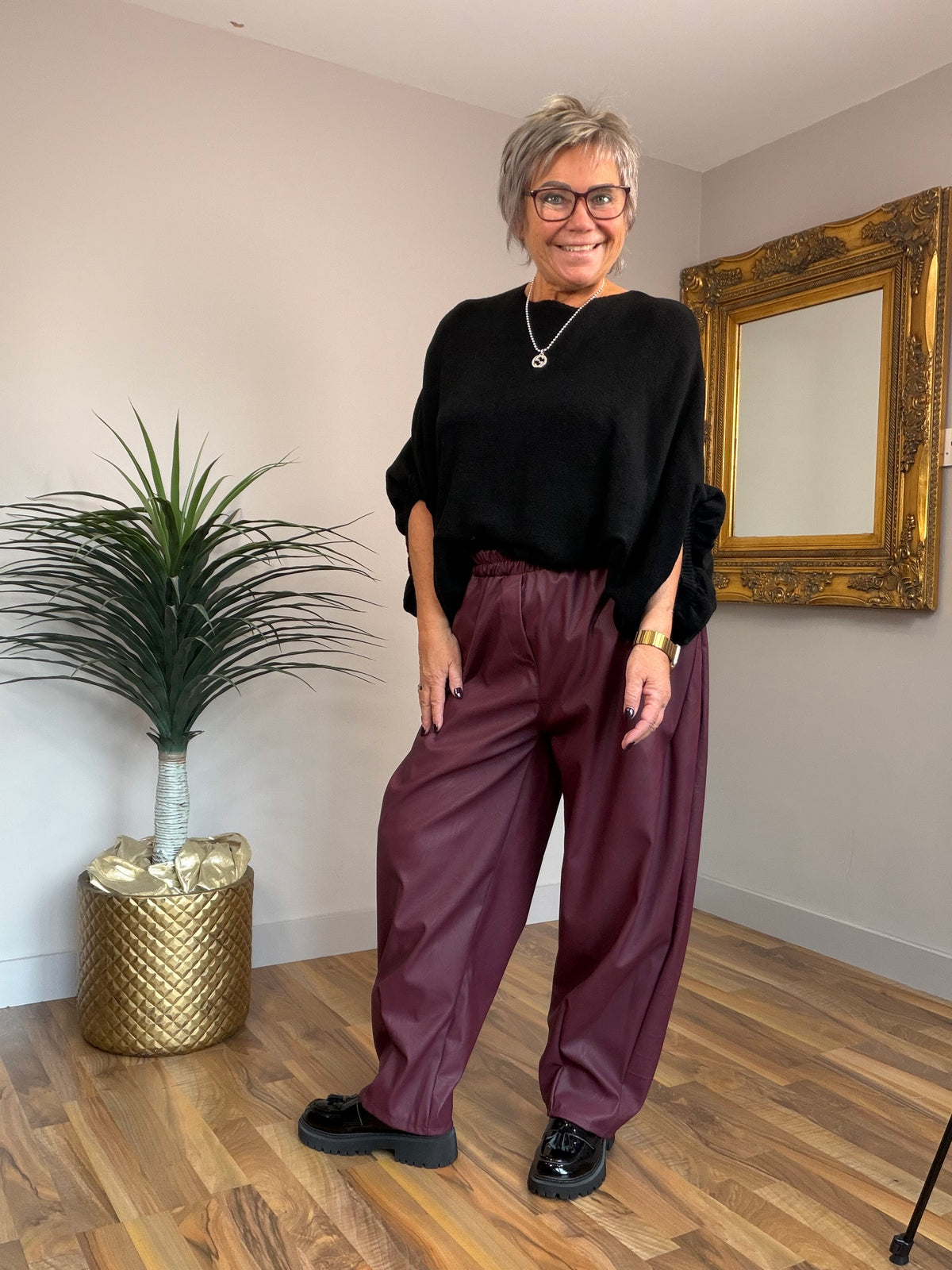 PU Boyfriend Pants