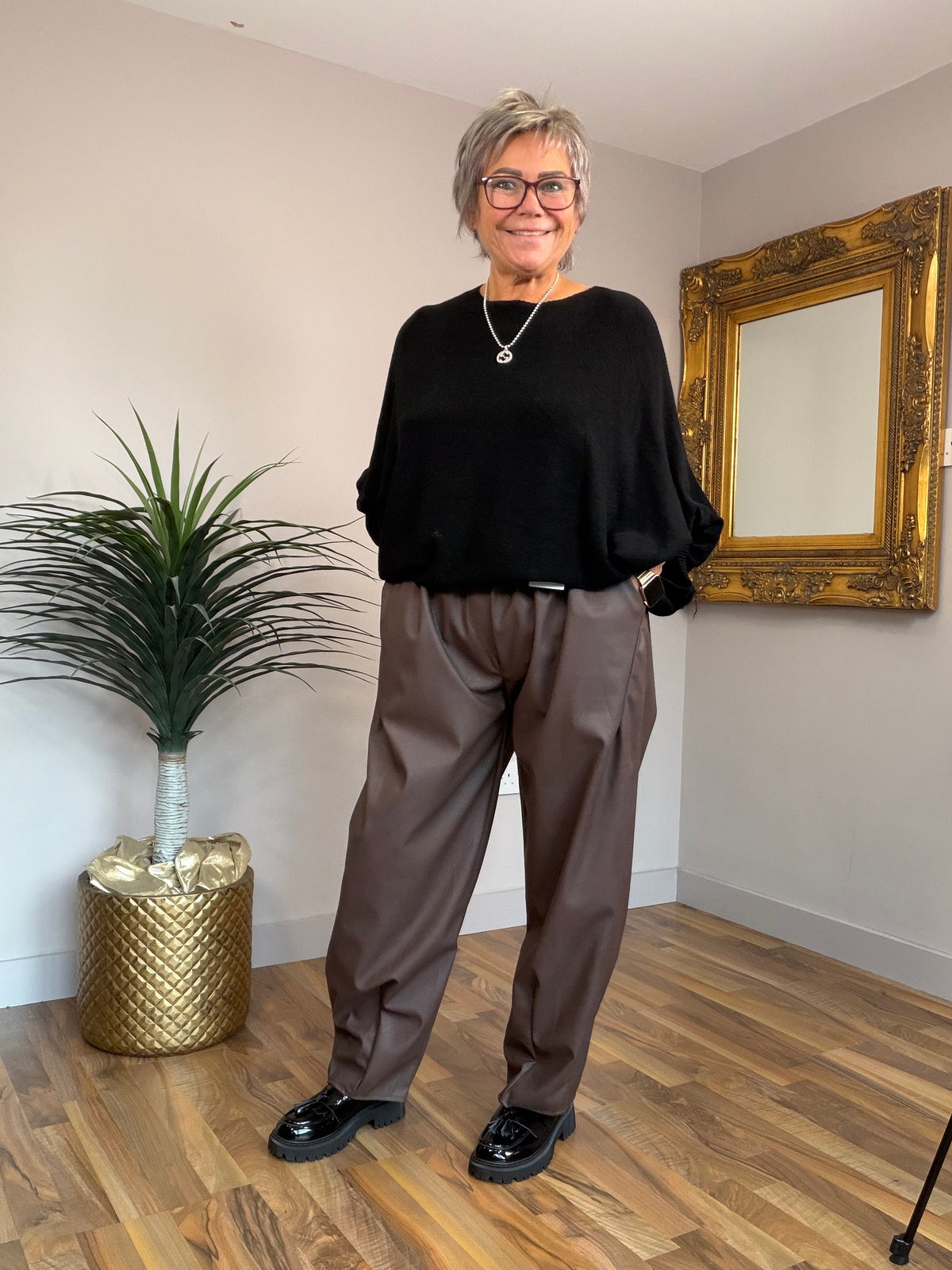 PU Boyfriend Pants