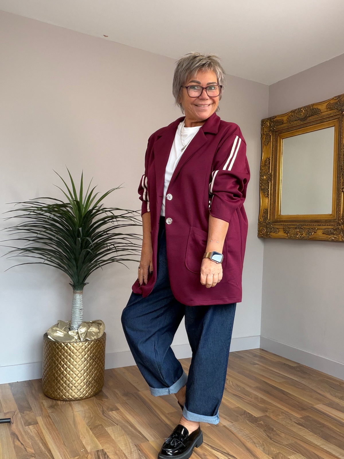 Trendy Stretch Stripe Jacket ⭐️Jacket ONLY ⭐️