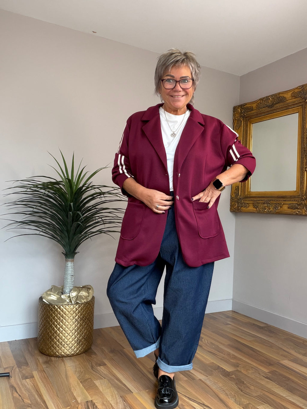 Trendy Stretch Stripe Jacket ⭐️Jacket ONLY ⭐️