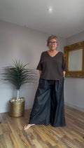 Wide Leg Pu Pants